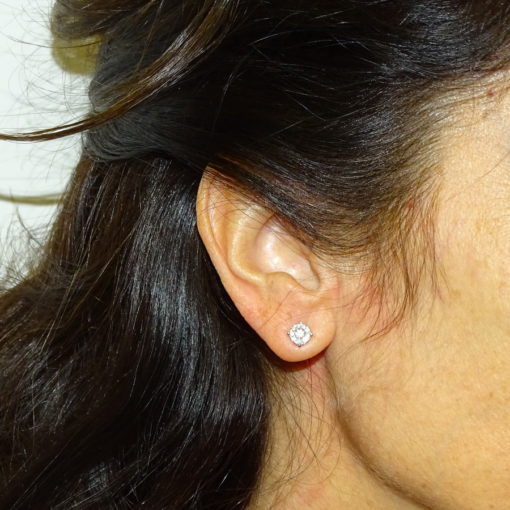 Pendientes diamantes oro blanco 0.34 quilates - Imagen 2