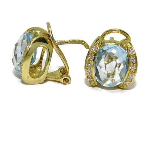Pendientes diamantes  oro y piedras de color 0.18 quilates - Imagen 7