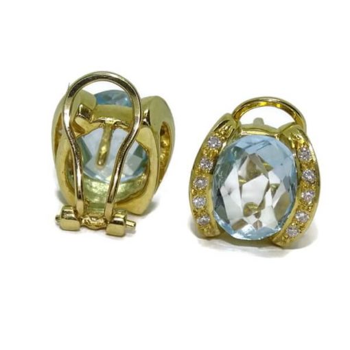 Pendientes diamantes  oro y piedras de color 0.18 quilates - Imagen 9