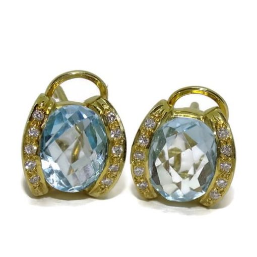 Pendientes diamantes  oro y piedras de color 0.18 quilates - Imagen 10