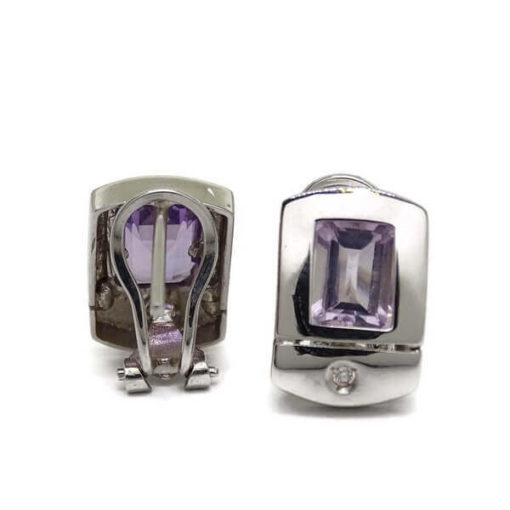 Pendientes  diamantes oro y piedras de color 0.05 quilates - Imagen 4