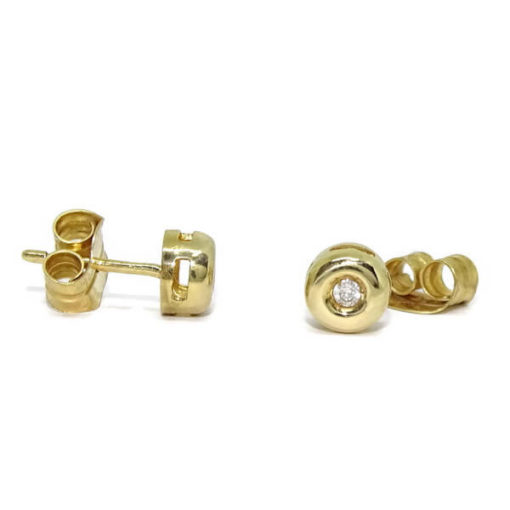 Pendientes de diamantes oro amarillo 0.08 quilates