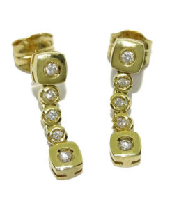 Pendientes de diamantes oro amarillo 0.22 quilates