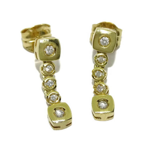 Pendientes de diamantes oro amarillo 0.22 quilates