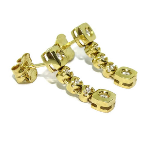 Pendientes de diamantes oro amarillo 0.22 quilates - Imagen 3