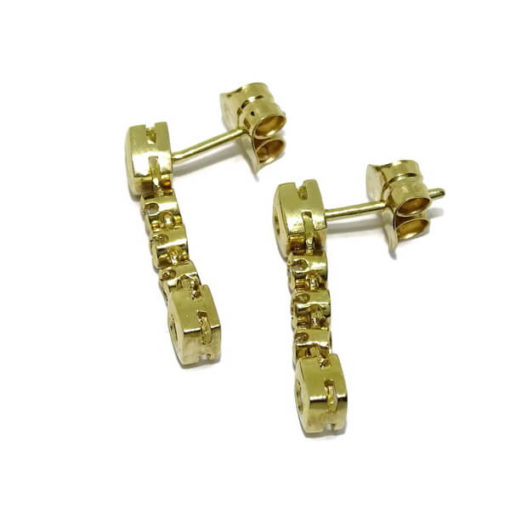 Pendientes de diamantes oro amarillo 0.22 quilates - Imagen 4