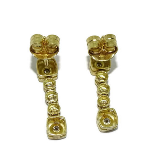 Pendientes de diamantes oro amarillo 0.22 quilates - Imagen 5