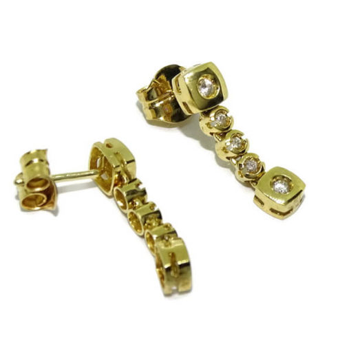 Pendientes de diamantes oro amarillo 0.22 quilates - Imagen 6
