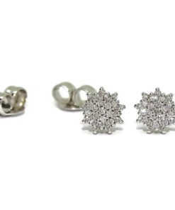 Pendientes de diamantes oro blanco 0.20 quilates - Imagen 3