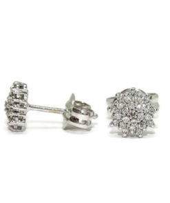 Pendientes de diamantes oro blanco 0.20 quilates - Imagen 4