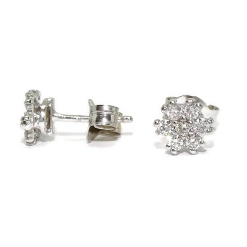 Pendientes de diamantes oro blanco 0.28 quilates - Imagen 3
