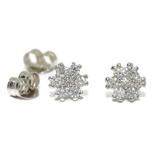 Pendientes de diamantes oro blanco 0.28 quilates - Imagen 5