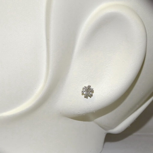 Pendientes de diamantes oro blanco 0.28 quilates - Imagen 2
