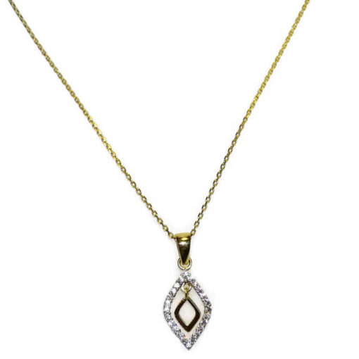 Collar rombo oro y circonitas - Imagen 6