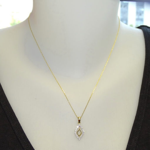 Collar rombo oro y circonitas - Imagen 2
