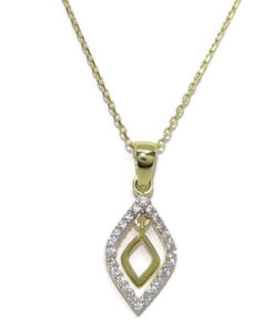 Collar rombo oro y circonitas