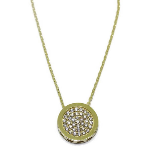 Collar oro y circonitas círculo