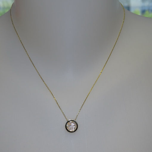 Collar oro y circonitas círculo - Imagen 2