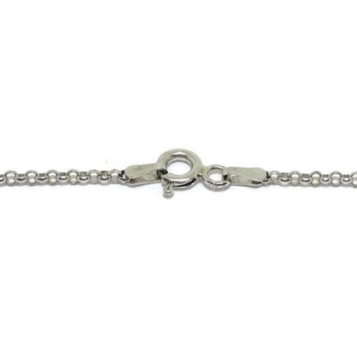 Collar de oro blanco con 0,25cts de diamantes y zafiro de 0,94cts. - Imagen 7
