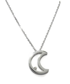 Collar luna diamantes y oro.