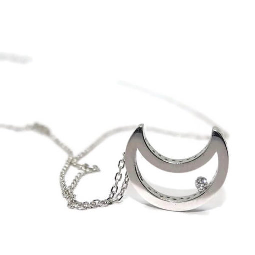 Collar luna diamantes y oro. - Imagen 3