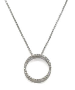 Collar karma oro blanco diamantes.