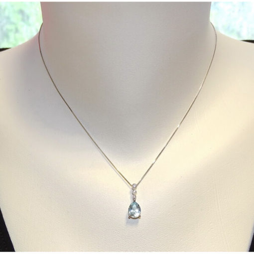 Collar de 0,07cts de diamantes y topacio azul de 1,94cts. - Imagen 2