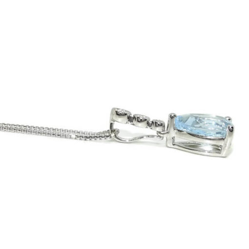 Collar de 0,07cts de diamantes y topacio azul de 1,94cts. - Imagen 4