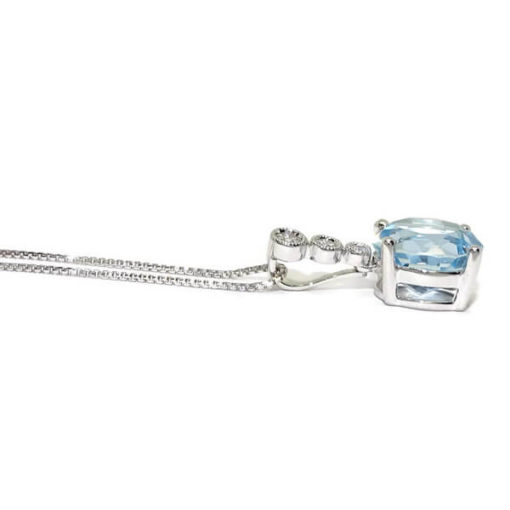 Collar de 0,07cts de diamantes y topacio azul de 3,56cts. - Imagen 5