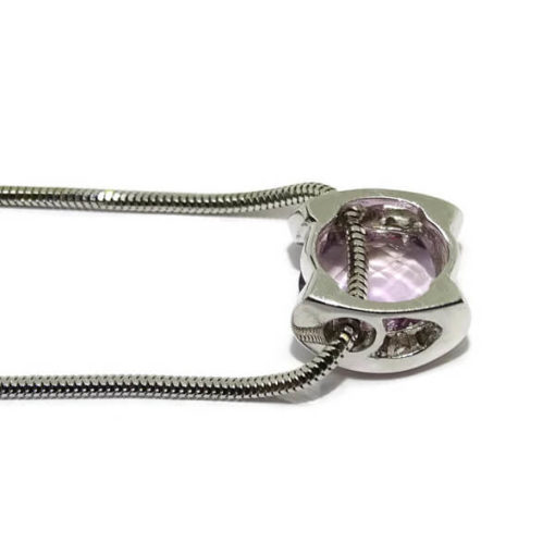 Collar amatista o agua marina con diamantes y oro blanco. - Imagen 5