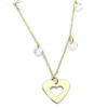 Collar de oro amarillo con corazón y circonitas