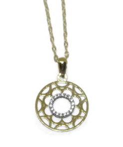 Collar bicolor oro y circonitas