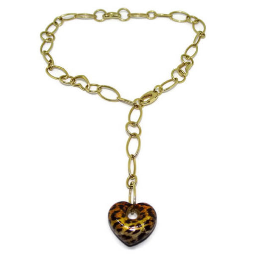 Collar oro amarillo corazón esmalte - Imagen 8