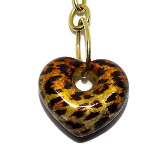 Collar oro amarillo corazón esmalte