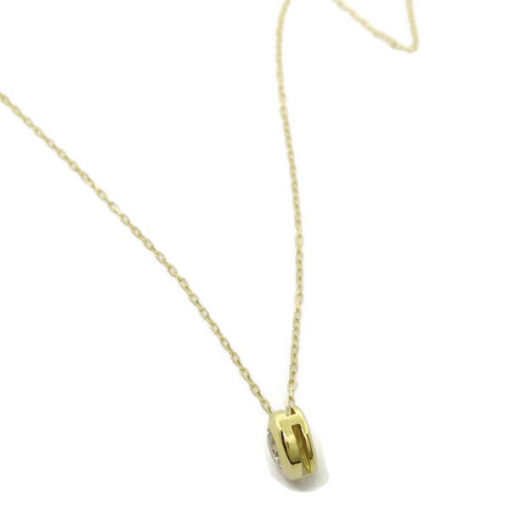 Collar chatón de circonitas en oro amarillo - Imagen 2