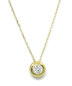 Collar chatón de circonitas en oro amarillo