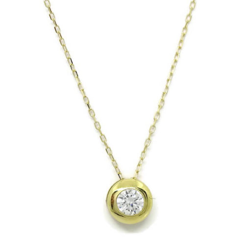 Collar chatón de circonitas en oro amarillo