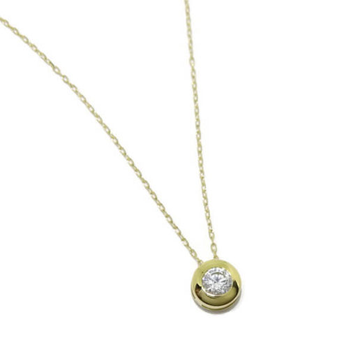 Collar chatón de circonitas en oro amarillo - Imagen 5