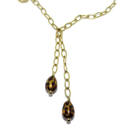 Collar pepitas oro amarillo y esmalte