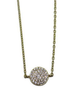 Collar círculo oro amarillo y circonitas