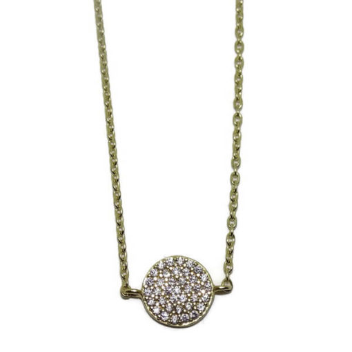 Collar círculo oro amarillo y circonitas