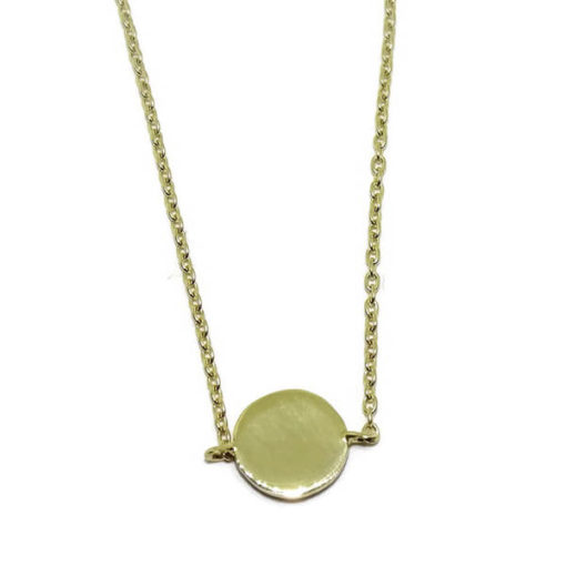 Collar círculo oro amarillo y circonitas - Imagen 3