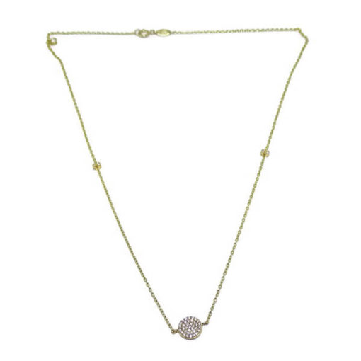 Collar círculo oro amarillo y circonitas - Imagen 7