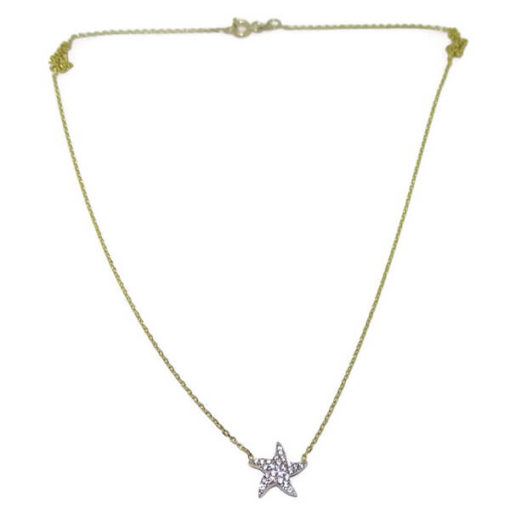Collar estrella de mar circonita y oro bicolor - Imagen 6