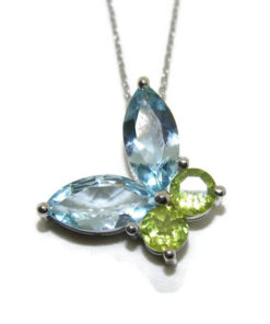 Collar de oro con topacios y olivinas
