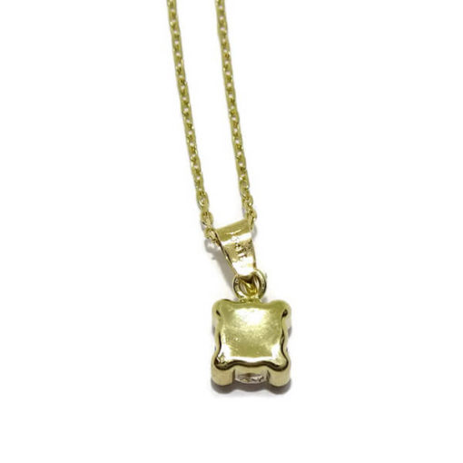 Colgante circonita 4 garras oro amarillo - Imagen 4
