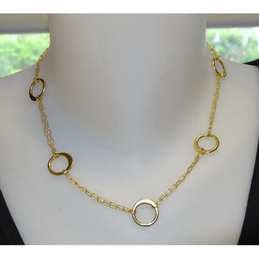 Collar oro amarillo círculos - Imagen 2
