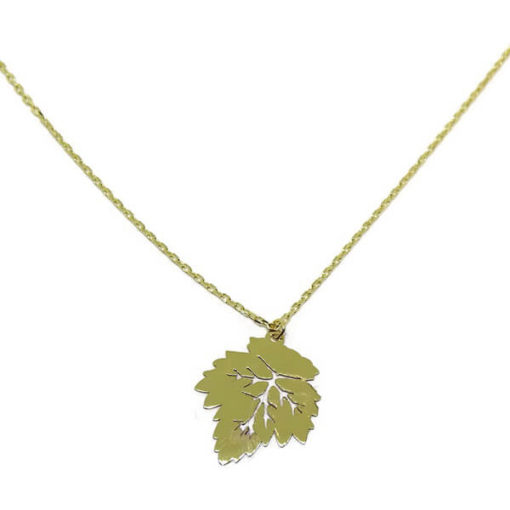 Collar hoja de parra oro amarillo