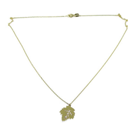 Collar hoja de parra oro amarillo - Imagen 3