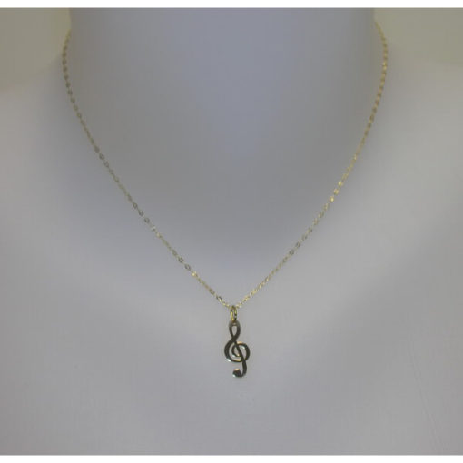 Collar clave de sol oro amarillo - Imagen 2